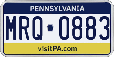 PA license plate MRQ0883