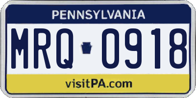 PA license plate MRQ0918