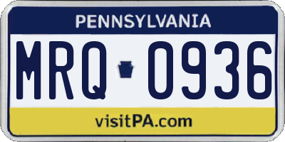 PA license plate MRQ0936