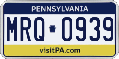 PA license plate MRQ0939