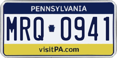 PA license plate MRQ0941