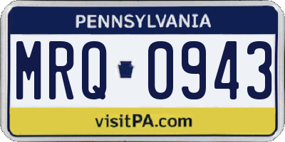 PA license plate MRQ0943