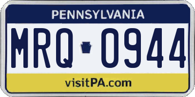 PA license plate MRQ0944