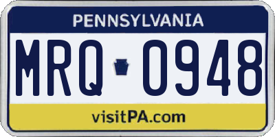 PA license plate MRQ0948