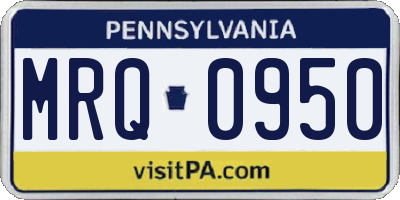 PA license plate MRQ0950
