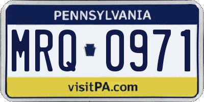 PA license plate MRQ0971
