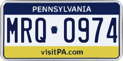 PA license plate MRQ0974