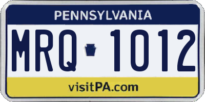 PA license plate MRQ1012