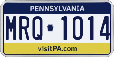 PA license plate MRQ1014