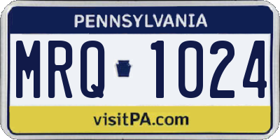 PA license plate MRQ1024