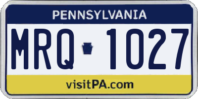 PA license plate MRQ1027