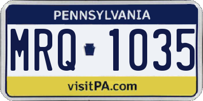 PA license plate MRQ1035