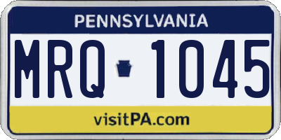 PA license plate MRQ1045