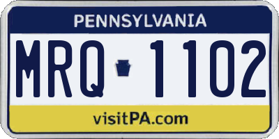 PA license plate MRQ1102
