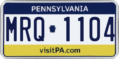 PA license plate MRQ1104