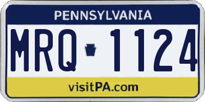 PA license plate MRQ1124