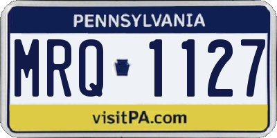 PA license plate MRQ1127