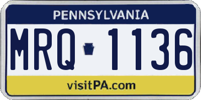 PA license plate MRQ1136