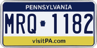 PA license plate MRQ1182