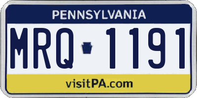 PA license plate MRQ1191