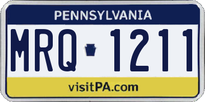 PA license plate MRQ1211