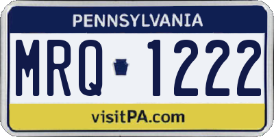 PA license plate MRQ1222