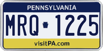 PA license plate MRQ1225