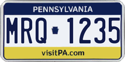 PA license plate MRQ1235