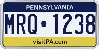 PA license plate MRQ1238