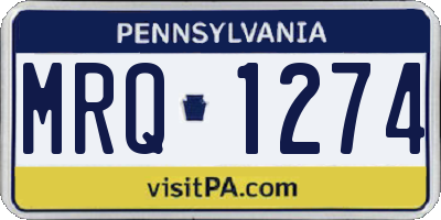 PA license plate MRQ1274