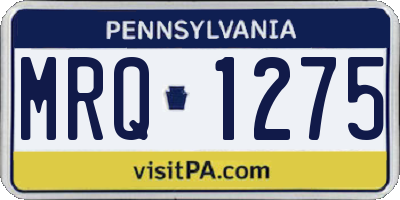 PA license plate MRQ1275
