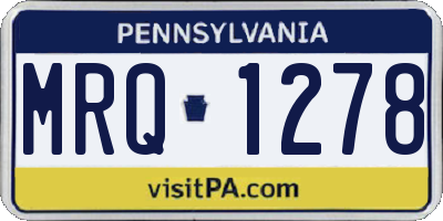 PA license plate MRQ1278