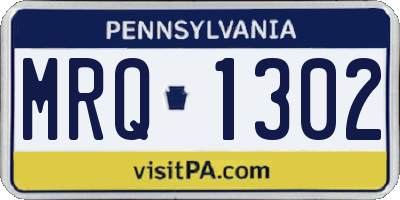 PA license plate MRQ1302