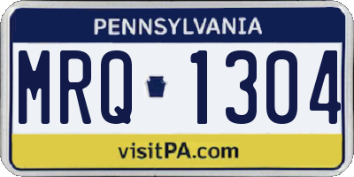 PA license plate MRQ1304