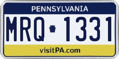 PA license plate MRQ1331
