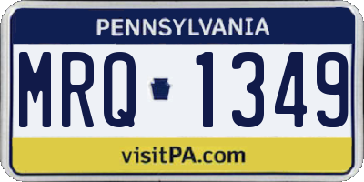 PA license plate MRQ1349