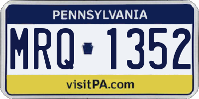 PA license plate MRQ1352