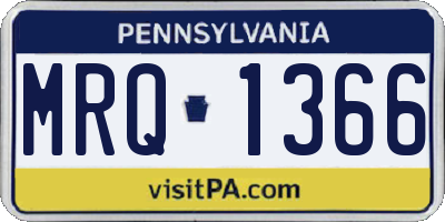 PA license plate MRQ1366