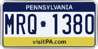 PA license plate MRQ1380