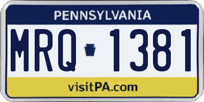 PA license plate MRQ1381