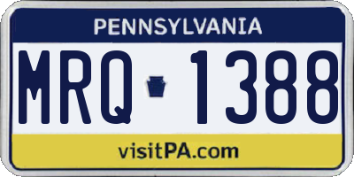 PA license plate MRQ1388