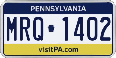 PA license plate MRQ1402