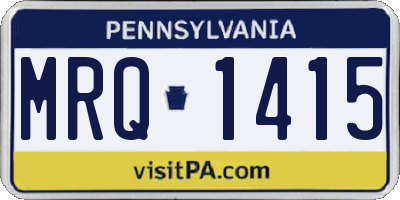 PA license plate MRQ1415