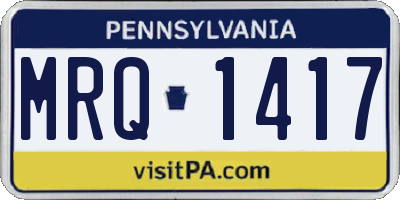 PA license plate MRQ1417