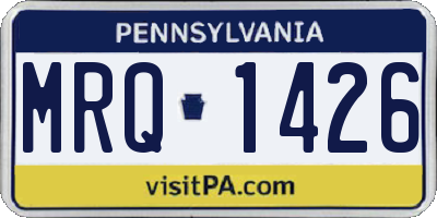 PA license plate MRQ1426