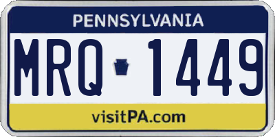 PA license plate MRQ1449