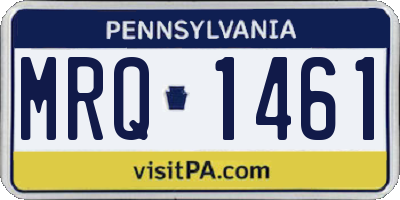 PA license plate MRQ1461