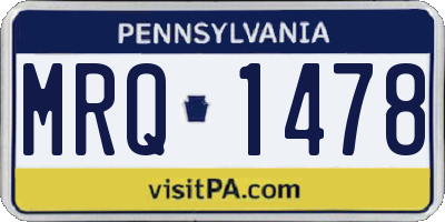 PA license plate MRQ1478