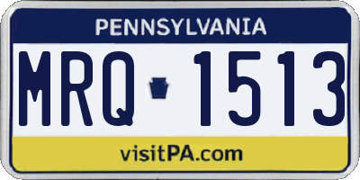PA license plate MRQ1513