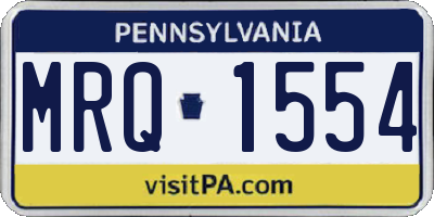 PA license plate MRQ1554